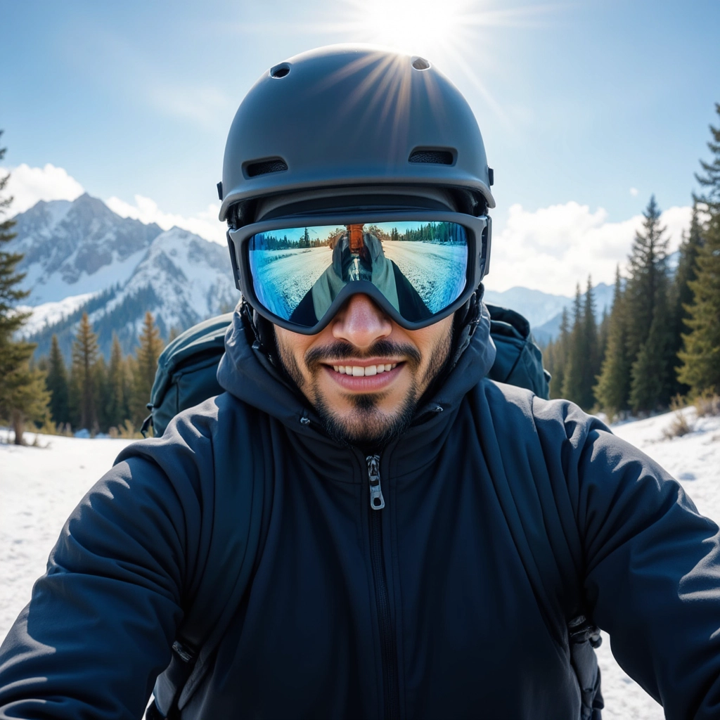 Menajem Pérez in the Pyrenees: a smile amidst the cold and the adventure.