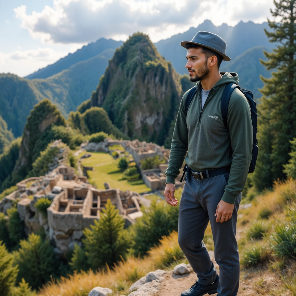 Menajem Pérez at Machu Picchu: walking through history and mountain.